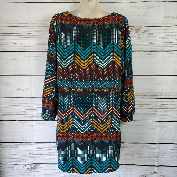 The Vintage Shop | Geo Print Midi Chevron Dress - Picture 5 of 8